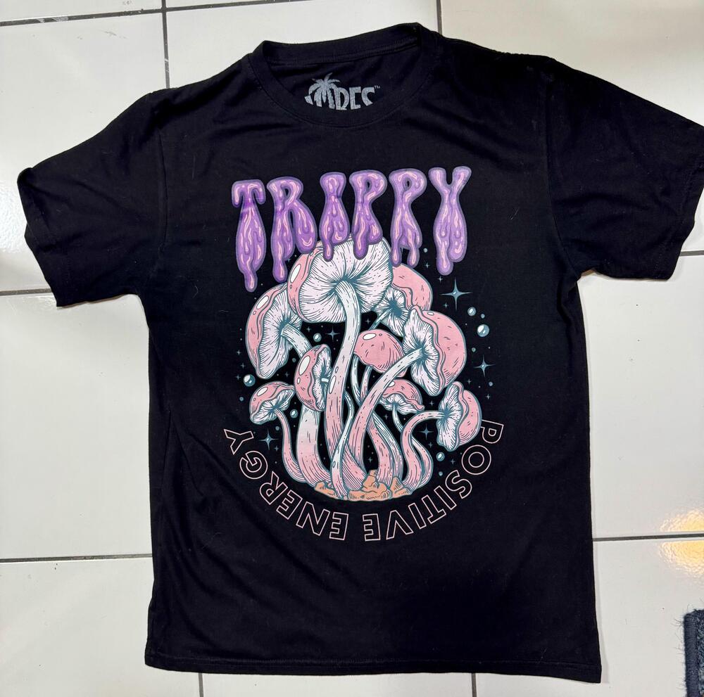 Vibes Shirt Mens Medium Trippy Positive Energy Mushroom Psychedelic Graphic